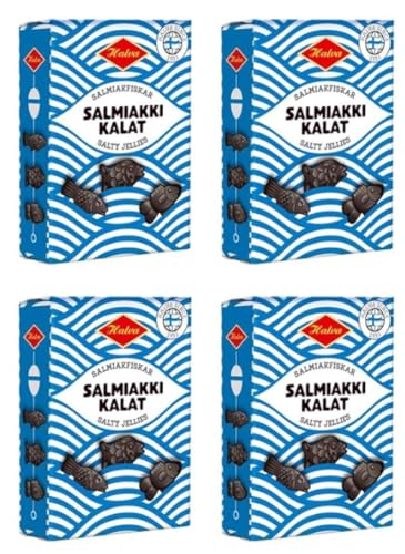 Halva Salmiakkikalat Salty Fish Lakritze 4 Schachteln of 240g von Halva
