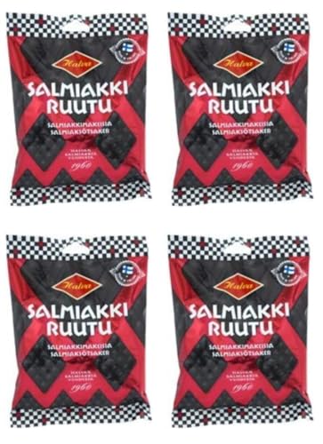 Halva Salmiakkiruutu Salmiakki Lakritze 4 Pack of 170g von Halva