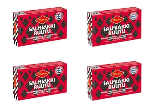 Halva Salmiakkiruutu Salmiakki Lakritze 4 Schachteln of 34g von Halva