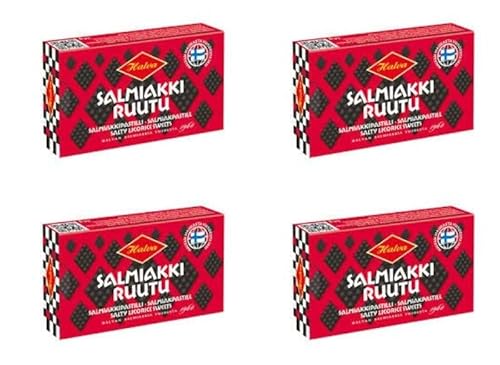 Halva Salmiakkiruutu Salmiakki Lakritze 4 Schachteln of 34g von Halva