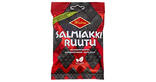 Halva Salmiakkiruutu Salmiakki vegaaninen & liivatteeton Lakritze 12 Pack of 120g von Halva