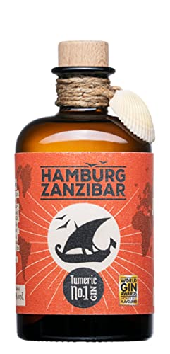 Tumeric No.1 Gin [0,5 L - 45% Vol] - Außergewöhnlicher Geschmack durch wilden Kurkuma & roten Pfeffer - New Western Style Gin - Gebrannt in kleinen Batches - Hergestellt in Handarbeit von Hamburg-Zanzibar