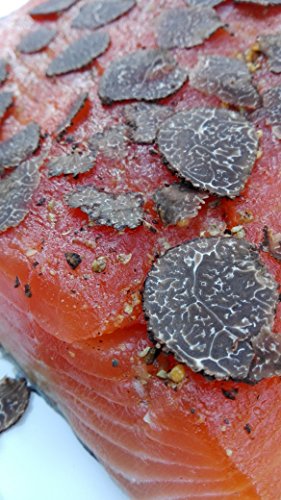 Lachs gebeizt (Graved) mit Périgord-Trüffel (25 g) 1.1kg ✔ Traditionell und Qualitativ hochwertig ✔ Mild im Geschmack von Hamburger Fischwerker