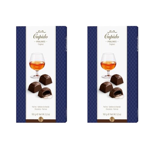 Cognac Pralinen aus belgischer Schokolade | knackige Schokolade gefüllt mit Cognac-Likör | 2 x 150g (300g) von Hamlet