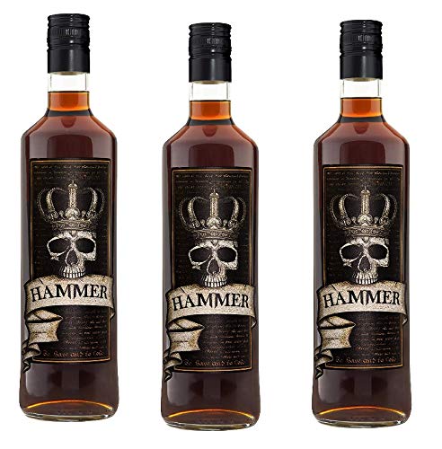 3 Flaschen Hammer Likör Rum-Cognac-Kräuter-Whisky-Frucht Geschmack a 700ml 20% Vol. Likör von Hammer Schnaps