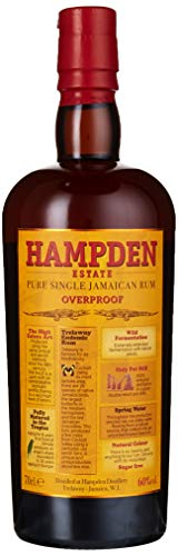 Hampden | Pure Single Jamaican Rum | 700 ml | 60% Vol. | Im Pot Still Verfahren hergetstellt | 8 Jahre Reifezeit | Kräftig, würziger Rum | In ehemaligen Bourbon Fässern gereift von Hampden