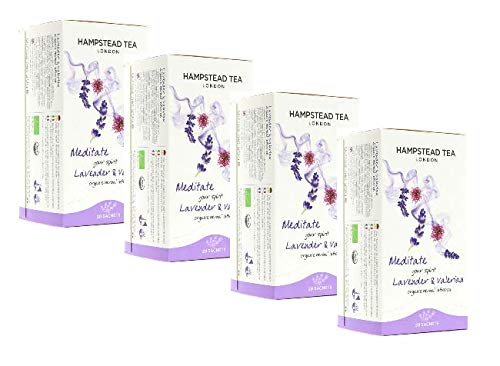 4 x 20 Sachets - Hampstead Tea London Lavender and Valerian Organic Herbal Infusion von Hampstead Tea