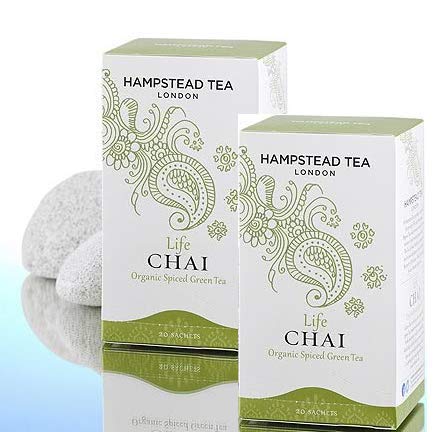 Hampstead Tea London Life Chai Bio-würziger Grüntee/Grüntee Bio Darjeeling Vita Chai-Gewürz - 2 x 20 Sachets (80 Gramm) von Hampstead Tea