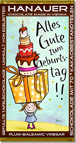 Hanauer BIO Schokolade "ZUM GEBURTSTAG", 5er Pack (5 x 70 g) von Hanauer