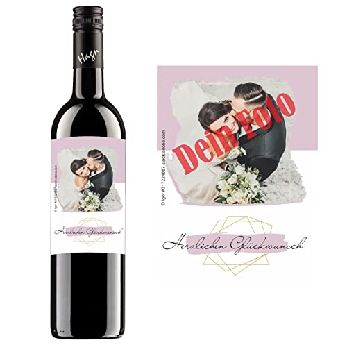 Personalisierter Wein zum Geburtstag, Valentinstag, Hochzeit, Muttertag, Jahrestag | Gestalte dein persönliches Geschenk | (Blauer Zweigelt, Herzlichen Glückwunsch) von Handelsagentur Kasberger