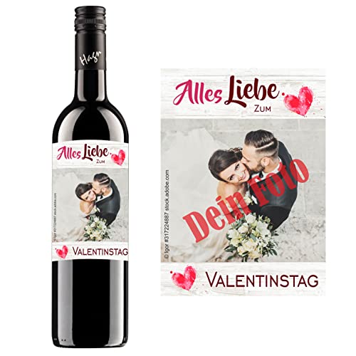 Personalisierter Wein zum Geburtstag, Valentinstag, Hochzeit, Muttertag, Jahrestag | Gestalte dein persönliches Geschenk | (Blauer Zweigelt, Liebe/Herzen) von Handelsagentur Kasberger