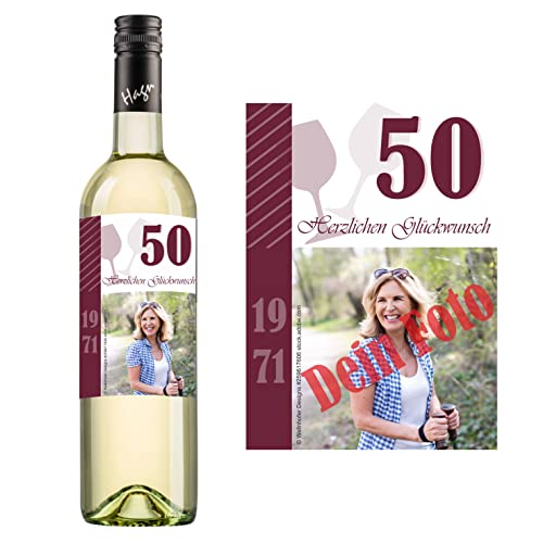 Personalisierter Wein zum Geburtstag | Gestalte dein persönliches Geschenk | (Grüner Veltliner, Geburtstag Rot) von Handelsagentur Kasberger