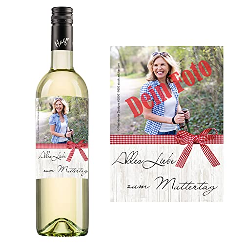 Personalisierter Wein zum Geburtstag, Valentinstag, Hochzeit, Muttertag, Jahrestag | Gestalte dein persönliches Geschenk | (Grüner Veltliner, Geburtstag Schleife) von Handelsagentur Kasberger