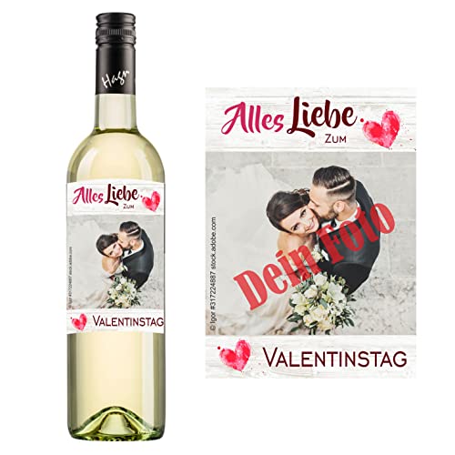 Personalisierter Wein zum Geburtstag, Valentinstag, Hochzeit, Muttertag, Jahrestag | Gestalte dein persönliches Geschenk | (Grüner Veltliner, Liebe/Herzen) von Handelsagentur Kasberger