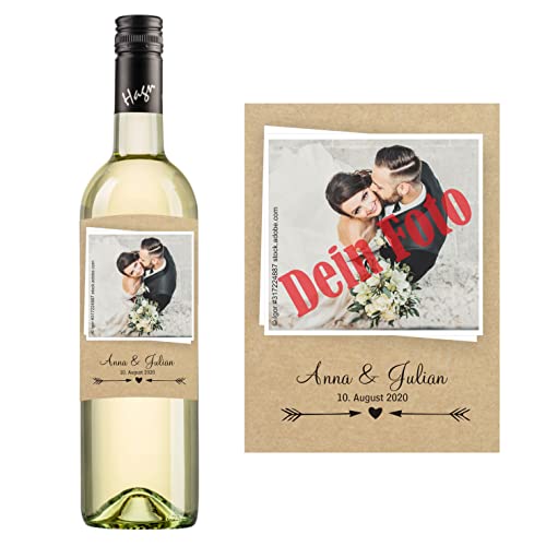 Personalisierter Wein zum Geburtstag, Valentinstag, Hochzeit, Muttertag, Jahrestag | Gestalte dein persönliches Geschenk | (Grüner Veltliner, Naturoptik) von Handelsagentur Kasberger