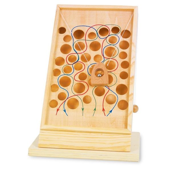 Kletterpfad Geschicklichkeitsspiel, Holzspielzeug für Kinder mit 2 Kugeln von Handelshaus Legler OHG