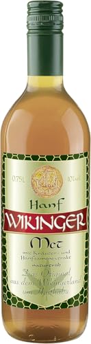 Hanf Wikinger Met (0,75 L) – Hanf Met Honigwein aus dem Wikingerland – Aromatischer, naturtrüber Honigmet mit feinherbem Hanf-Aroma – Ideal pur, als Aperitif oder Heißgetränk – 10 % Vol. von Original Wikinger Met