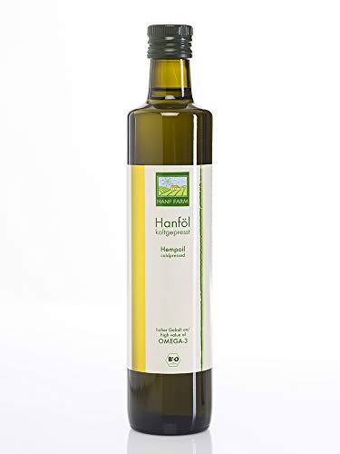 Bio Hanföl kaltgepresst, 500 ml, reich an ungesättigten Fettsäuren (Omega 3, 6, 9) von HanfFarm