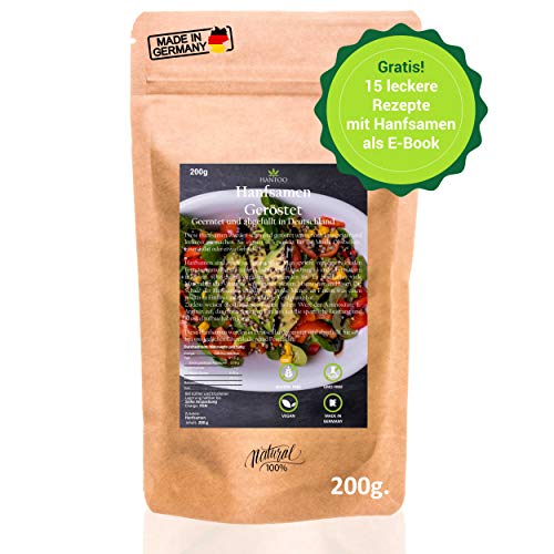 Hanfsamen geröstet 200g aus Deutschland + digitales Rezeptbuch, angebaut in Deutschland Hanfsamen geröstet 200g aus Deutschland + digitales Rezeptbuch, angebaut in Deutschland von Hanfoo
