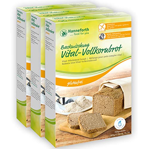 Glutenfreie Backmischung Vital-Vollkornbrot | 3*400g | Hanneforth von Hanneforth