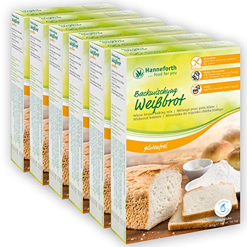 Glutenfreie Backmischung Weißbrot, Toastbrot | 6x400gr | hanneforth von Hanneforth