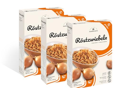 Röstzwiebeln, glutenfrei & vegan, 3x250g, Hanneforth von Hanneforth