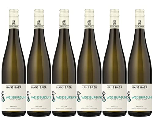 Hans Baer - Weißburgunder Trocken - Weisswein - Qualitätswein aus Rheinhessen, Deutschland (6 x 0.75 l) von Hans Baer