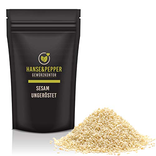 100g Sesam Weiß geschält Sesamsamen Sesamsaat Sesam Samen Sesam Saat ungeröstet von Hanse&Pepper Gewürzkontor