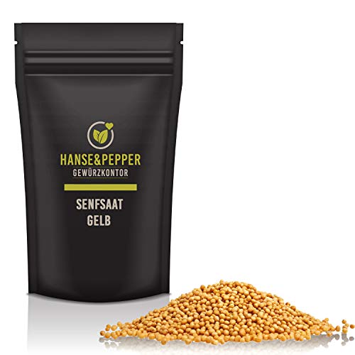 500g Senfsaat gelb Gourmet Gewürzmischung im wiederverschließbarem Aroma-Beutel - Plus Serie von Hanse&Pepper Gewürzkontor