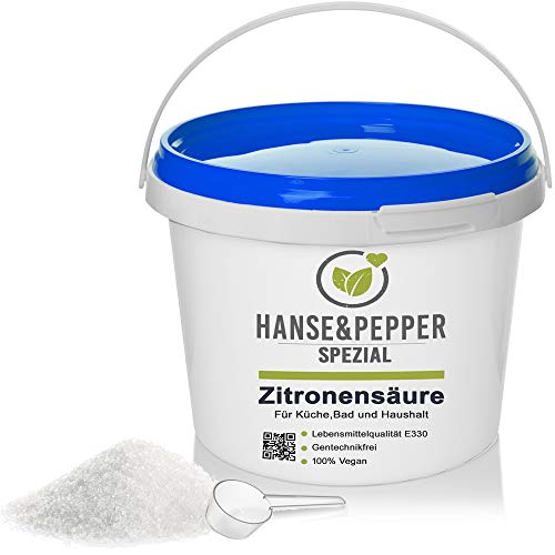 5kg Zitronensäure Lebensmittelqualität Antioxidationsmittel Citronensäure 4kg Eimer - Pro Serie von Hanse&Pepper Gewürzkontor