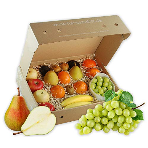 Business-Probier-Obstbox mit frischem Obst für gesunde Ernährung am Arbeitsplatz in umweltbewusster Geschenkbox von Hansen Obst