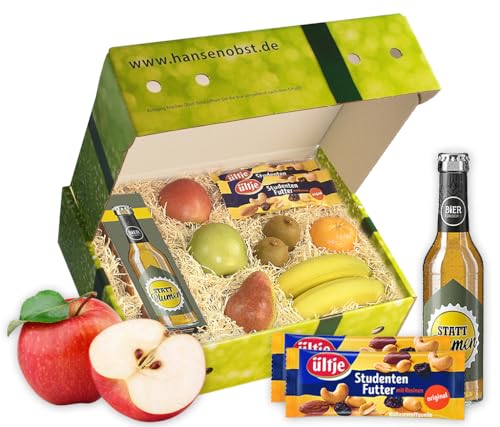 Hansen Obst - Geburtstags Geschenkbox - fruchtige Obst-Box - “Für Männer: Statt Blumen” - Präsentkorb - Obst-Geschenkset - gefüllte Obstkiste - Geschenk Obstbox von Hansen Obst
