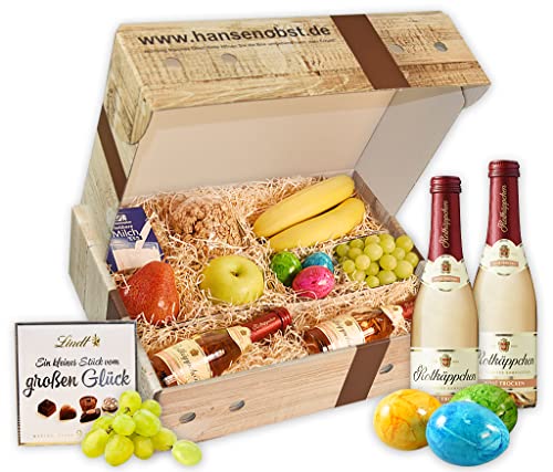 Hansen Obst - Geburtstags Geschenkbox - fruchtige Obst-Box - “Sektfrühstück” - Präsentkorb - Obst-Geschenkset - gefüllte Obstkiste - Geschenk Obstbox "Die Rustikale" von Hansen Obst