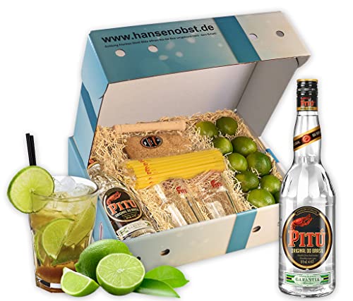 Hansen Obst - Geschenkbox "Caipirinha-Cocktail" - Cocktail Mix Set - Präsentkorb Cocktail-Starter-Set - Geschenk Cocktail Liebhaber von Hansen Obst
