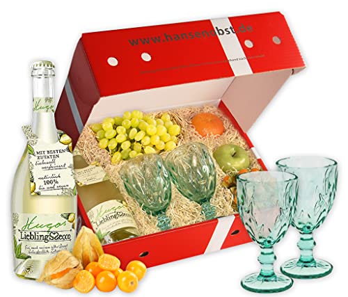 Hansen Obst - Geschenkbox "Hugo Cocktail" - Cocktail Mix Set - Präsentkorb Cocktail-Starter-Set - Geschenk Cocktail Liebhaber (Die Klassische) von Hansen Obst