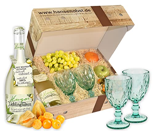 Hansen Obst - Geschenkbox "Hugo Cocktail" - Cocktail Mix Set - Präsentkorb Cocktail-Starter-Set - Geschenk Cocktail Liebhaber (Die Rustikale) von Hansen Obst