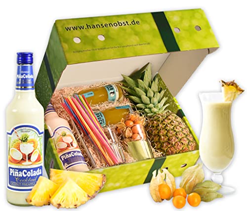 Hansen Obst - Geschenkbox "Pinacolada-Cocktail" - Cocktail Mix Set - Präsentkorb Cocktail-Starter-Set - Geschenk Cocktail Liebhaber "Die Moderne" von Hansen Obst