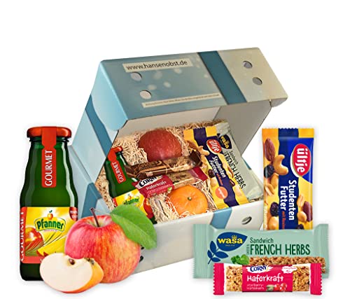 Hansen Obst - Geschenkbox - fruchtige Obst-Box - “(Home)Office-Snack-Box” - Präsentkorb - Obst-Geschenkset - gefüllte Obstkiste - Probier-Obstbox "Die Himmelblaue" von Hansen Obst
