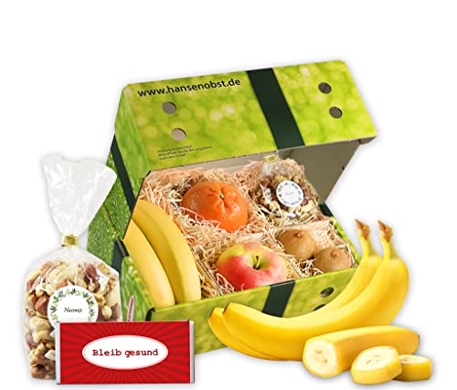 Hansen Obst - Geschenkbox - fruchtige Obst-Box - “Bleib gesund, klein” - Präsentkorb - Obst-Geschenkset - gefüllte Obstkiste - Probier-Obstbox (Die Moderne) von Hansen Obst