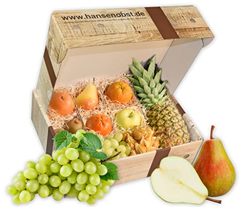 Hansen Obst - Geschenkbox - fruchtige Obst-Box - “Genesungsgruß” - Präsentkorb - Obst-Geschenkset - gefüllte Obstkiste - Obstbox mit frischem Obst "Die Rustikale" von Hansen Obst