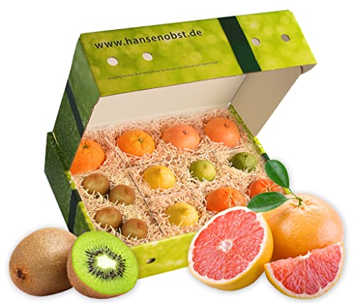 Hansen Obst - Geschenkbox - fruchtige Obst-Box - “Vitamin-C-Box” - Präsentkorb - Obst-Geschenkset - gefüllte Obstkiste - Obstbox mit frischem Obst "Die Moderne" von Hansen Obst
