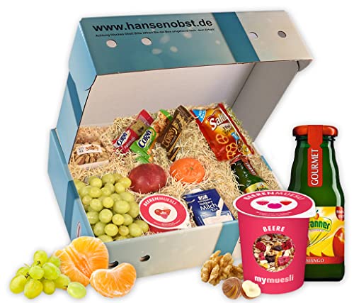 Hansen Obst - Geschenkbox - fruchtige Obst-Box - “Webinar-Snack-Box” - Präsentkorb - Obst-Geschenkset - gefüllte Obstkiste - Probier-Obstbox von Hansen Obst