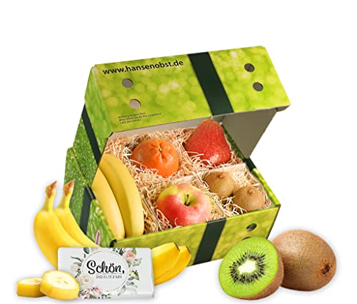 Hansen Obst - Glücksmomente Geschenkbox - fruchtige Obst-Box - “Für Dich” - Präsentkorb - Obst-Geschenkset - gefüllte Obstkiste - Obstbox mit frischem Obst (Die Moderne) von Hansen Obst