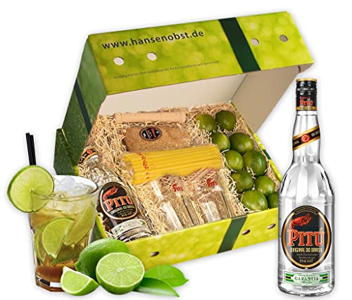 Hansen Obst - Geschenkbox "Caipirinha-Cocktail" - Cocktail Mix Set - Präsentkorb Cocktail-Starter-Set - Geschenk Cocktail Liebhaber von Hansen Obst