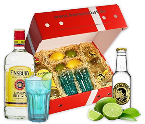 Hansen Obst - Geschenkbox "Gin Tonic-Cocktail" - Cocktail Mix Set - Präsentkorb Cocktail-Starter-Set - Geschenk Cocktail Liebhaber von Hansen Obst