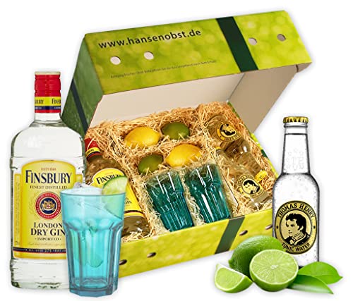 Hansen Obst - Geschenkbox "Gin Tonic-Cocktail" - Cocktail Mix Set - Präsentkorb Cocktail-Starter-Set - Geschenk Cocktail Liebhaber von Hansen Obst