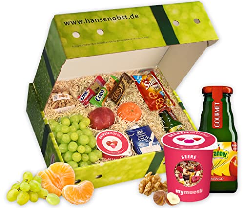 Hansen Obst - Geschenkbox - fruchtige Obst-Box - “Webinar-Snack-Box” - Präsentkorb - Obst-Geschenkset - gefüllte Obstkiste - Probier-Obstbox von Hansen Obst