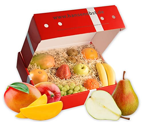 Hansen Obst - Geschenkbox - fruchtige Obst-Box - “Alles Gute” - Präsentkorb - Obst-Geschenkset - gefüllte Obstkiste - Obstbox mit frischem Obst von Hansen Obst