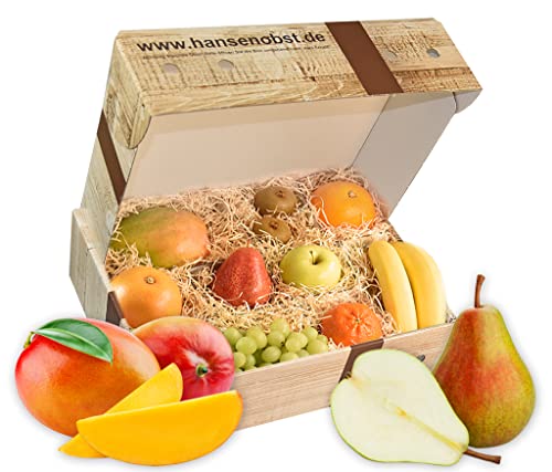 Hansen Obst - Geschenkbox - fruchtige Obst-Box - “Alles Gute” - Präsentkorb - Obst-Geschenkset - gefüllte Obstkiste - Obstbox mit frischem Obst von Hansen Obst