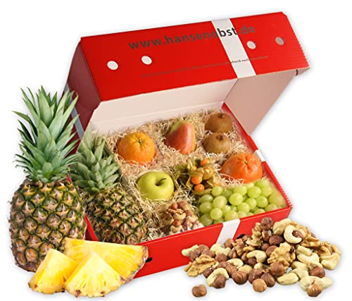 Hansen Obst - Geschenkbox - fruchtige Obst-Box - “Balance-Snack” - Präsentkorb - Obst-Geschenkset - gefüllte Obstkiste - Obstbox mit frischem Obst von Hansen Obst